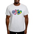 thumbnail image 1 of CafePress - USA Brazil Heart Flags T Shirt - Men's Classic Graphic T-Shirt, 1 of 4
