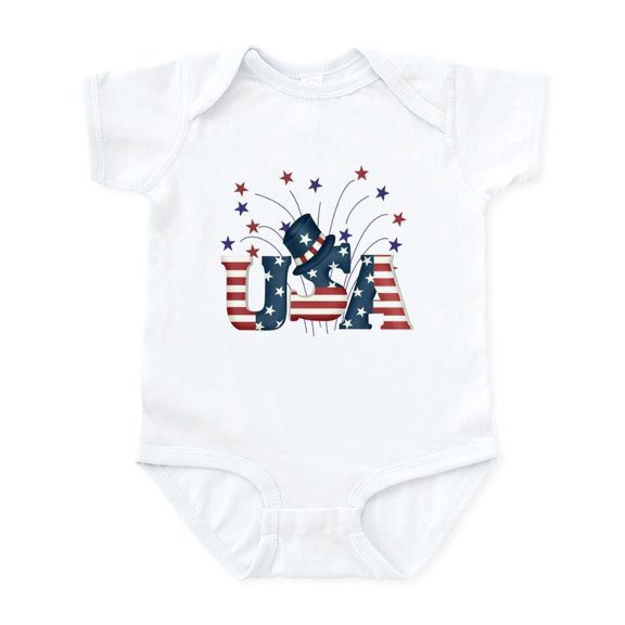 CafePress - USA Fireworks Infant Bodysuit - Baby Light Bodysuit, Size Newborn - 24 Months