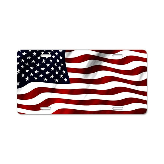 CafePress - USA Flag - Aluminum License Plate, Front License Plate, Vanity Tag