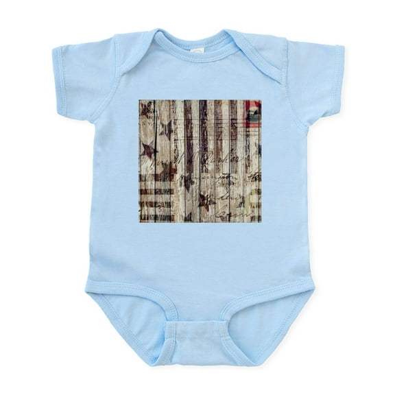 CafePress - USA Flag Americana Body Suit - Baby Light Bodysuit, Size Newborn - 24 Months