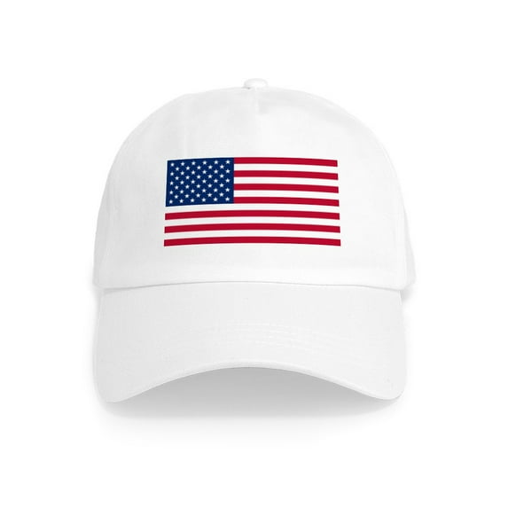 CafePress - USA Flag Cap - Adjustable 100% Brushed Unisex Casual Cotton Baseball Cap, Beige, 1