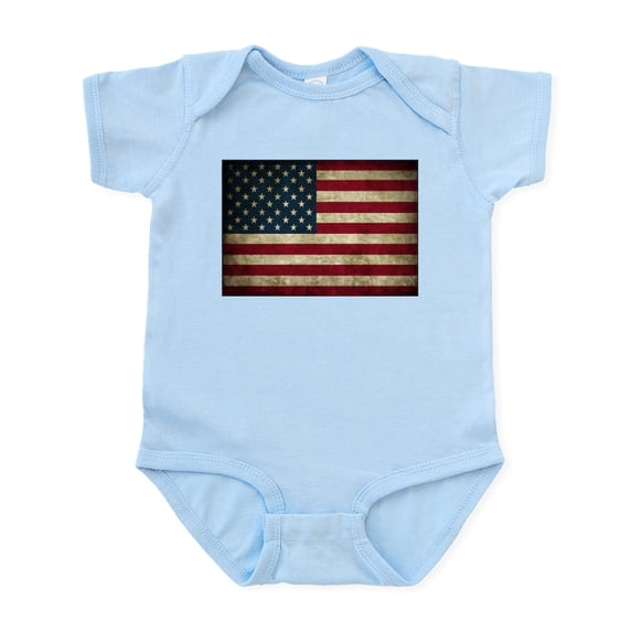 CafePress - USA Flag Grunge Body Suit - Baby Light Bodysuit, Size Newborn - 24 Months