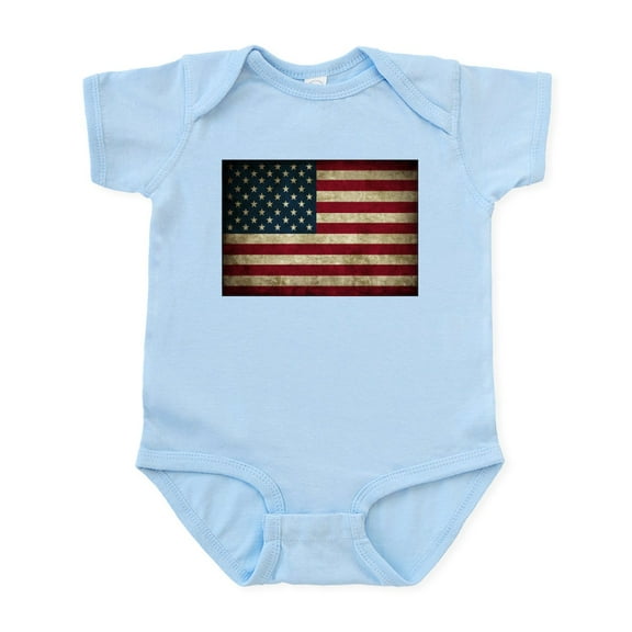 CafePress - USA Flag Grunge Body Suit - Baby Light Bodysuit, Size Newborn - 24 Months