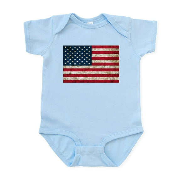 CafePress - USA Flag Grunge Infant Bodysuit - Baby Light Bodysuit, Size Newborn - 24 Months