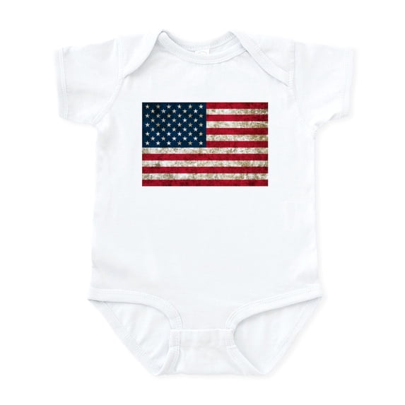 CafePress - USA Flag Grunge Infant Bodysuit - Baby Light Bodysuit, Size Newborn - 24 Months