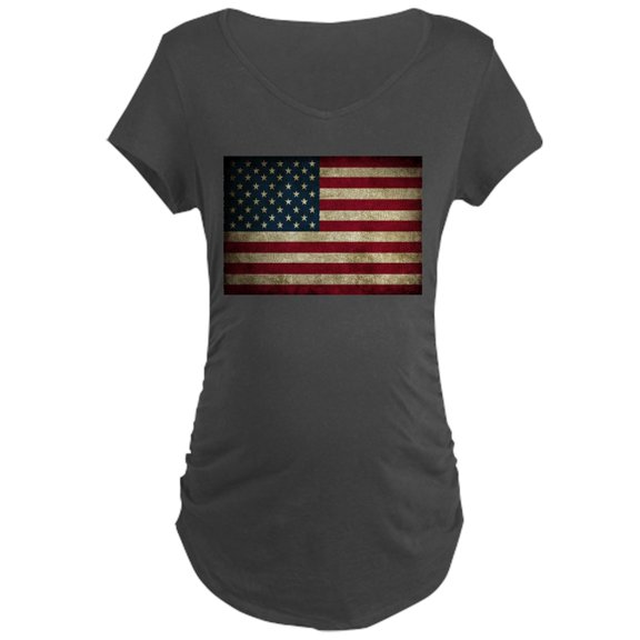 CafePress - USA Flag Grunge Maternity T Shirt - Maternity Dark T-Shirt