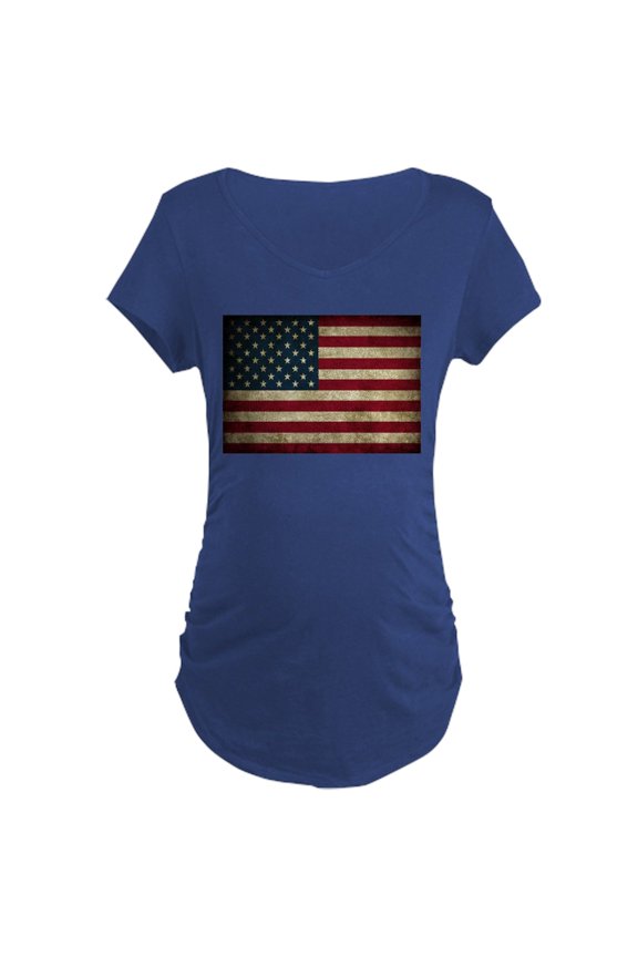 - USA Flag Grunge Maternity T Shirt - Maternity Dark T-Shirt