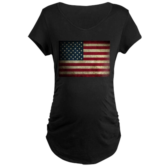 CafePress - USA Flag Grunge Maternity T Shirt - Maternity Dark T-Shirt