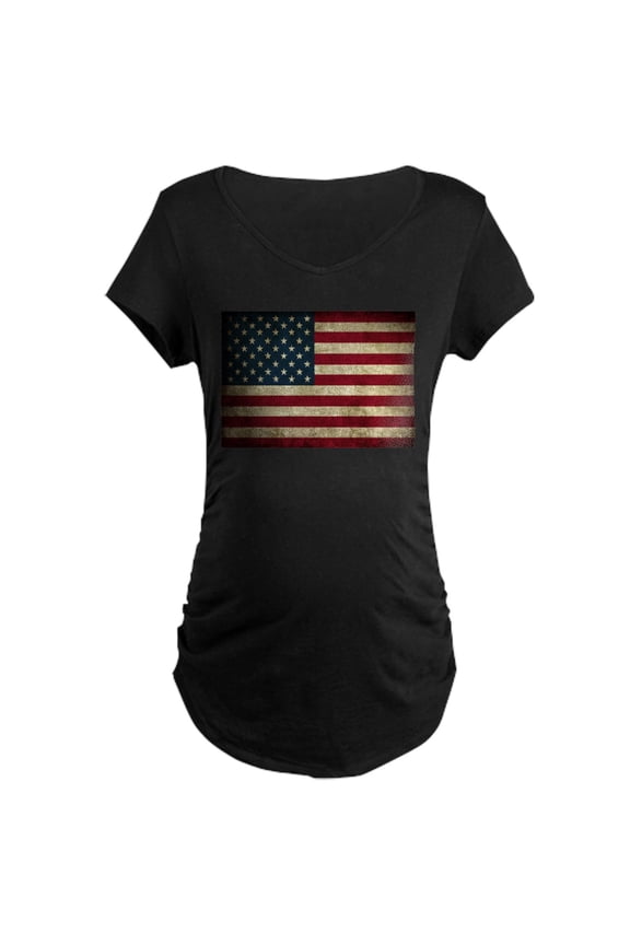 - USA Flag Grunge Maternity T Shirt - Maternity Dark T-Shirt