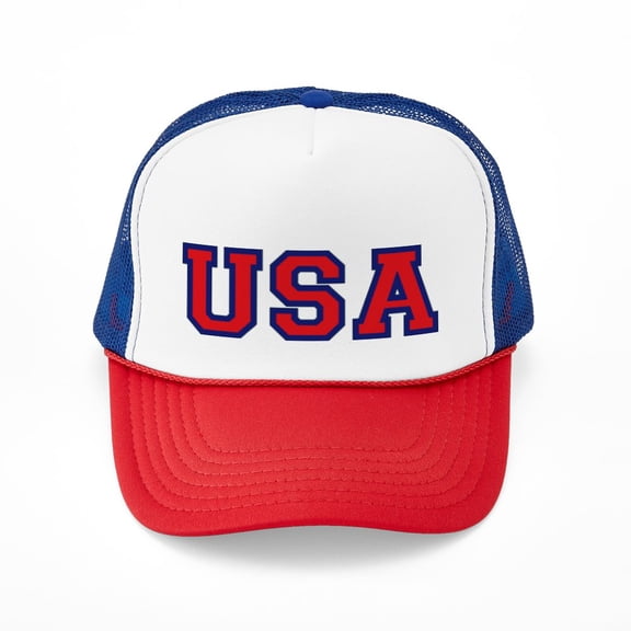 CafePress - USA Logo - Adjustable Unisex Printed Trucker Hat with Mesh Back
