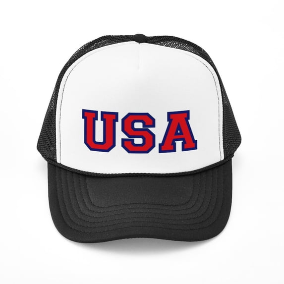 CafePress - USA Logo - Adjustable Unisex Printed Trucker Hat with Mesh Back