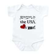 CafePress - USA Loves Me Infant Bodysuit - Baby Light Bodysuit, Size Newborn - 24 Months