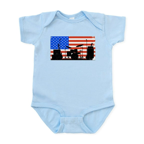 CafePress - USA Rock Band Body Suit - Baby Light Bodysuit, Size Newborn - 24 Months