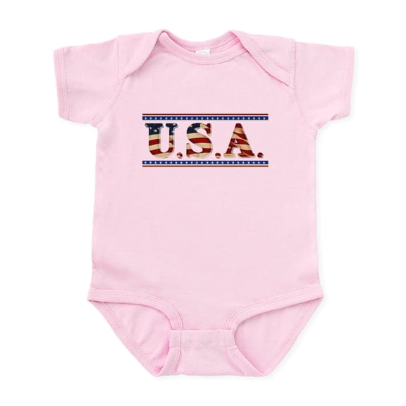 CafePress - USA Stars/Strips Infant Bodysuit - Baby Light Bodysuit, Size Newborn - 24 Months