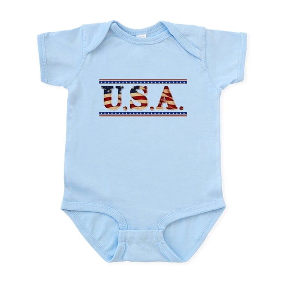 CafePress - USA Stars/Strips Infant Bodysuit - Baby Light Bodysuit, Size Newborn - 24 Months