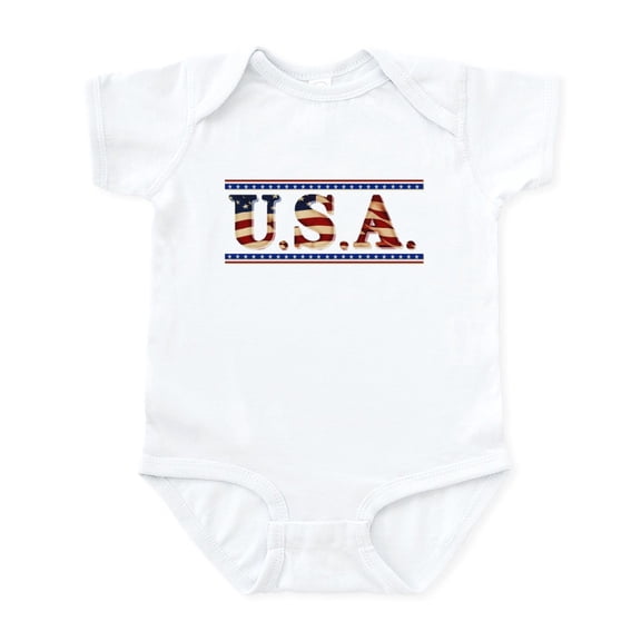 CafePress - USA Stars/Strips Infant Bodysuit - Baby Light Bodysuit, Size Newborn - 24 Months