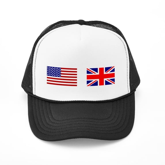 CafePress - USA / UK Flags - Adjustable Unisex Printed Trucker Hat with Mesh Back