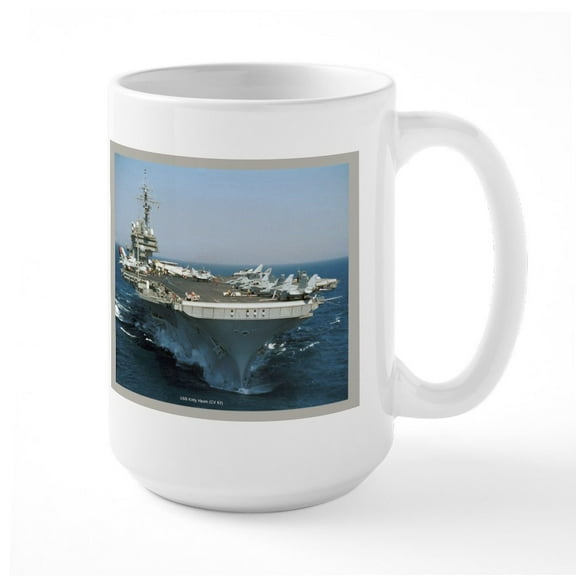 CafePress - USS Kitty Hawk Large Mug - 15 oz Ceramic Large White Nolvety Mug