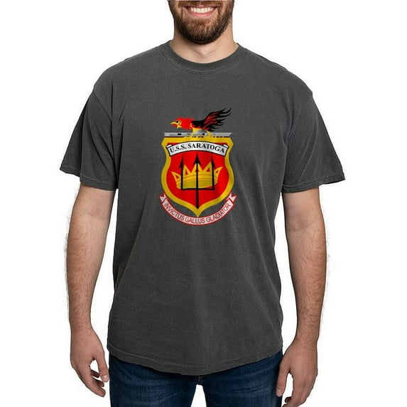 CafePress - USS Saratoga CV 60 T Shirt - Mens Comfort Colors Shirt