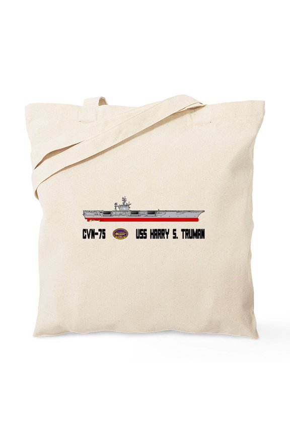 - USS Truman CVN 75 Tote Bag - Unisex Canvas Tote Bag, Beige, 1-Piece