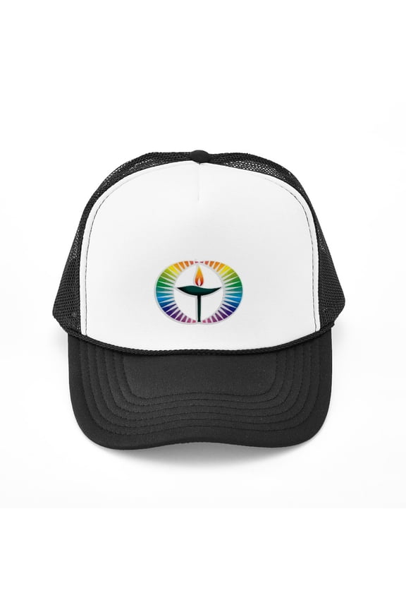 - UU Rainbow Logo - Adjustable Unisex Printed Trucker Hat with Mesh Back