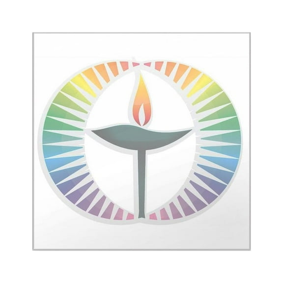 CafePress - UU Rainbow Logo Square Sticker 3 X 3 - Square Sticker 3" x 3"