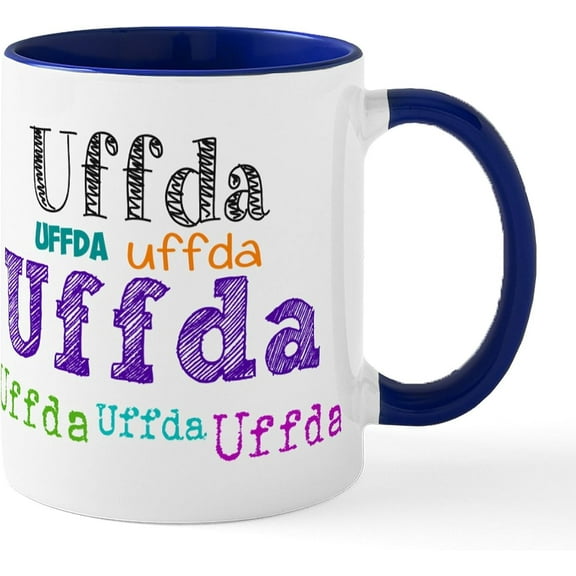 CafePress Uffda Multi Color Text Mugs 11 oz (325 ml) Ceramic Coffee Mug