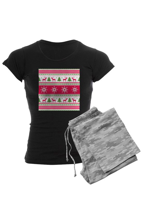 - Ugly Christmas Sweater Pajamas - Women's Dark Pajamas