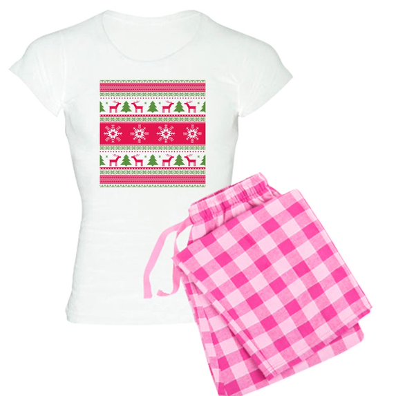 CafePress - Ugly Christmas Sweater Pajamas - Women's Light Pajamas