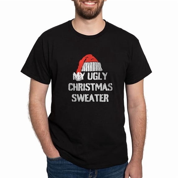CafePress - Ugly Christmas Sweater T Shirt - Men's Classic Cotton T-Shirts