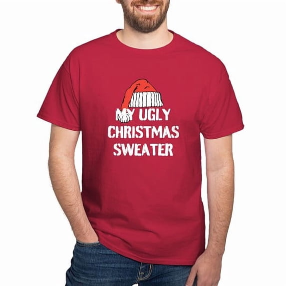 CafePress - Ugly Christmas Sweater T Shirt - Men's Classic Cotton T-Shirts