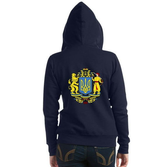 CafePress - Ukraine Coat Of Arms (Back) - Women's Zip Hoodie