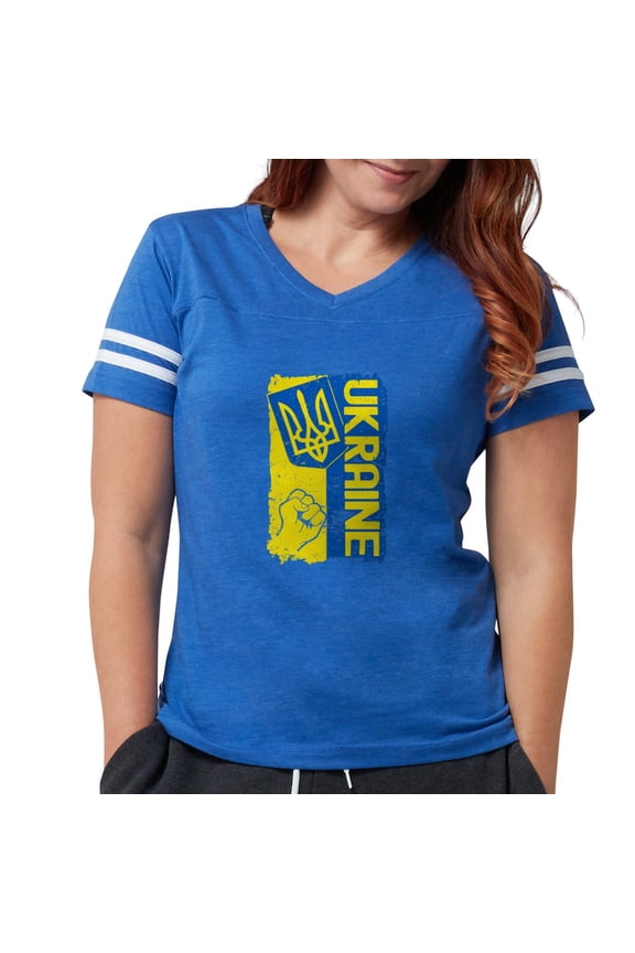 - Ukraine Coat Of Arms Flag T Shirt - Womens Football Shirt