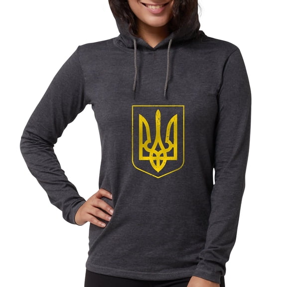 CafePress - Ukraine Coat Of Arms Long Sleeve T Shirt - Womens Hooded Shirt
