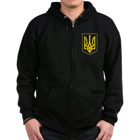 CafePress - Ukraine Coat Of Arms Sweatshirt - Zip Hoodie, Classic Hooded Sweatshirt with Metal Zipper