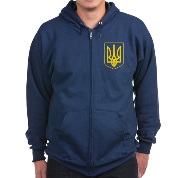 CafePress - Ukraine Coat Of Arms Sweatshirt - Zip Hoodie, Classic Hooded Sweatshirt with Metal Zipper