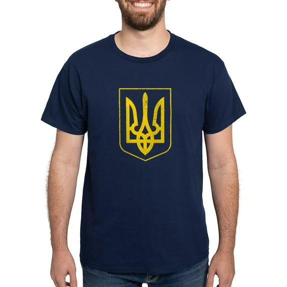 CafePress - Ukraine Coat Of Arms T Shirt - Men's Classic Graphic Cotton T-Shirt