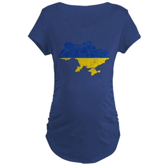 CafePress - Ukraine Flag And Map Maternity Dark T Shirt - Maternity Dark T-Shirt