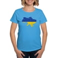 thumbnail image 1 of CafePress - Ukraine Flag And Map Women's Dark T Shirt - Women's Traditional Fit Dark T-Shirt, 1 of 4