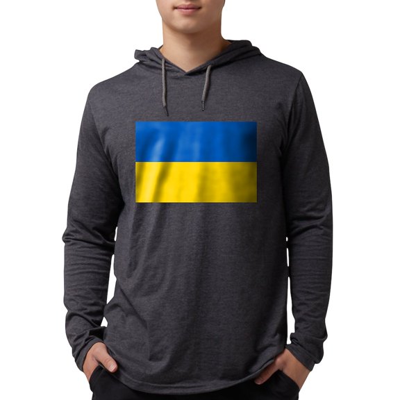 CafePress - Ukraine Flag Long Sleeve T Shirt - Mens Hooded Shirt