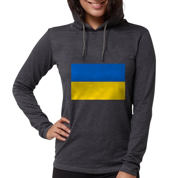 CafePress - Ukraine Flag Long Sleeve T Shirt - Womens Hooded Shirt