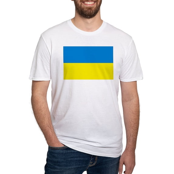 CafePress - Ukraine Flag Men's Classic T Shirt - Fitted T-Shirt, Vintage Fit Soft Cotton Tee