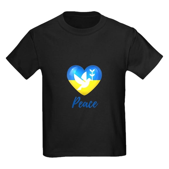 CafePress - Ukraine Flag Peace Dove T Shirt - Dark T-Shirt Kids XS-XL