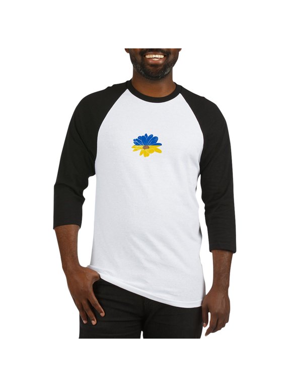 - Ukraine Flag Sunflower Vintage Ukr Baseball Jersey - Cotton Baseball Jersey, 3/4 Raglan Sleeve Shirt