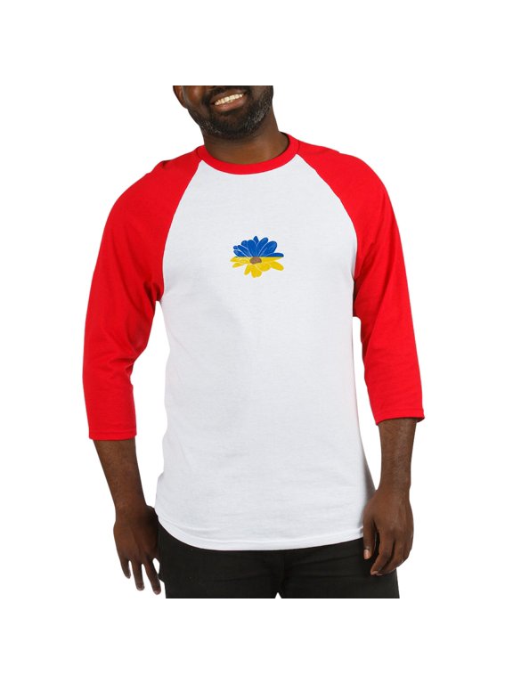 - Ukraine Flag Sunflower Vintage Ukr Baseball Jersey - Cotton Baseball Jersey, 3/4 Raglan Sleeve Shirt