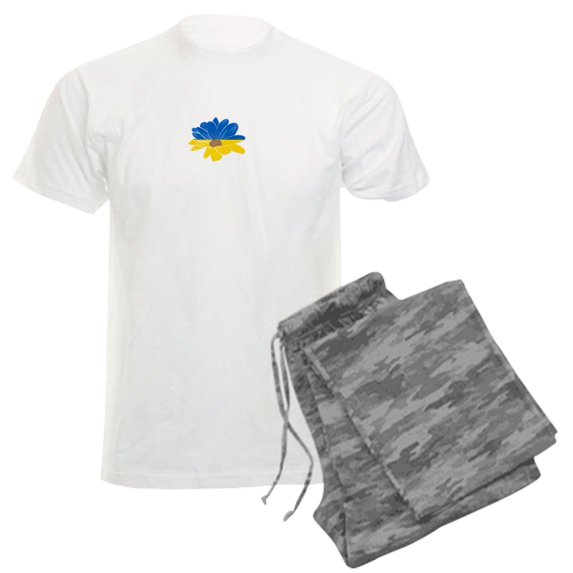 CafePress - Ukraine Flag Sunflower Vintage Ukrainian S Pajamas - Men's Light Loose Fit Cotton Pajama Set