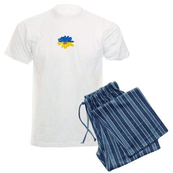 CafePress - Ukraine Flag Sunflower Vintage Ukrainian S Pajamas - Men's Light Loose Fit Cotton Pajama Set