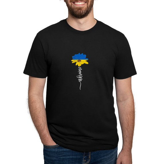 CafePress - Ukraine Flag Sunflower Vintage Ukrainian S T Shirt - Mens Tri-blend T-Shirt