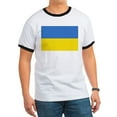 thumbnail image 1 of CafePress - Ukraine Flag T Shirt - 100% Cotton Ringed T-Shirt, 1 of 4