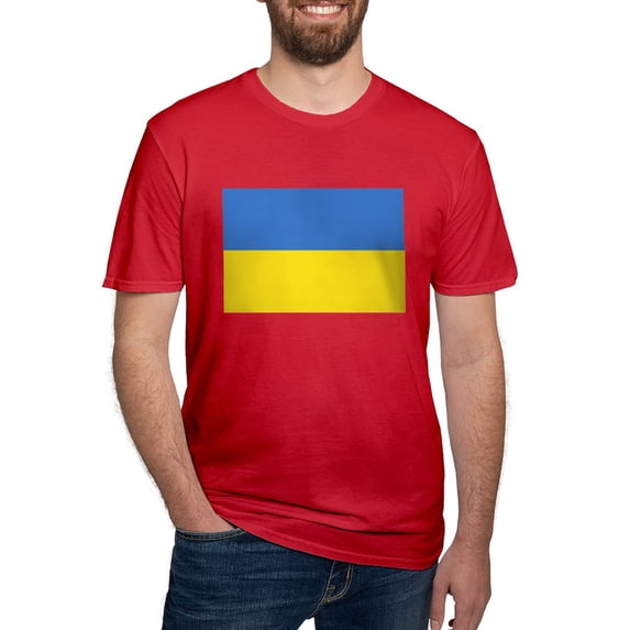 CafePress - Ukraine Flag T Shirt - Men's Fitted T-Shirt